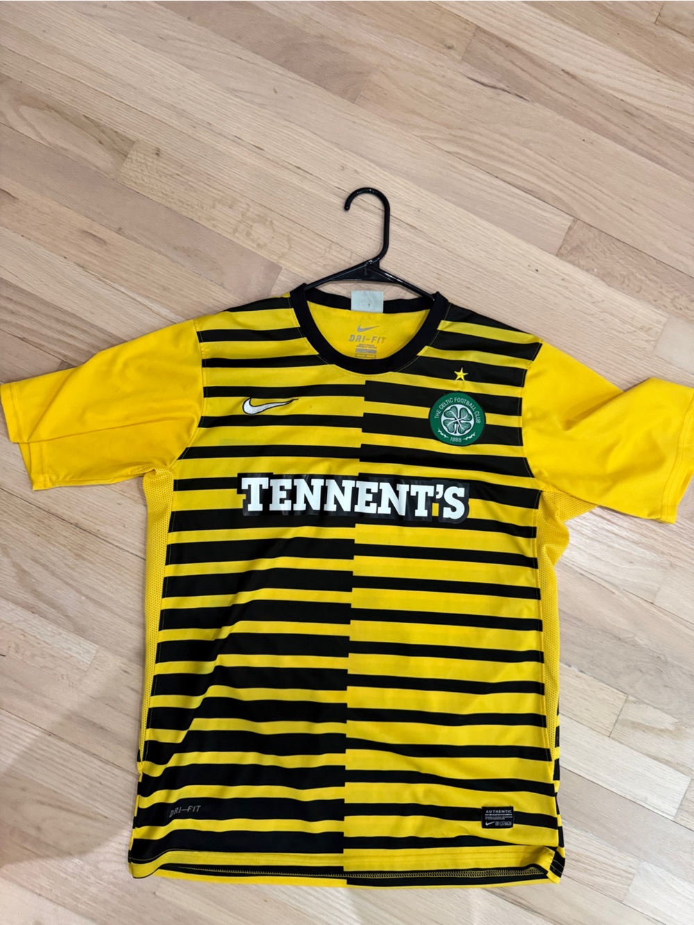 Nike Yellow and Black Dri-FIT Soccer Jersey